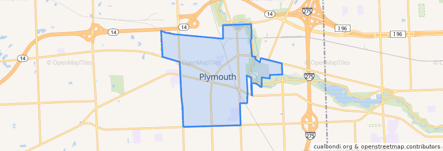 Mapa de ubicacion de Plymouth.