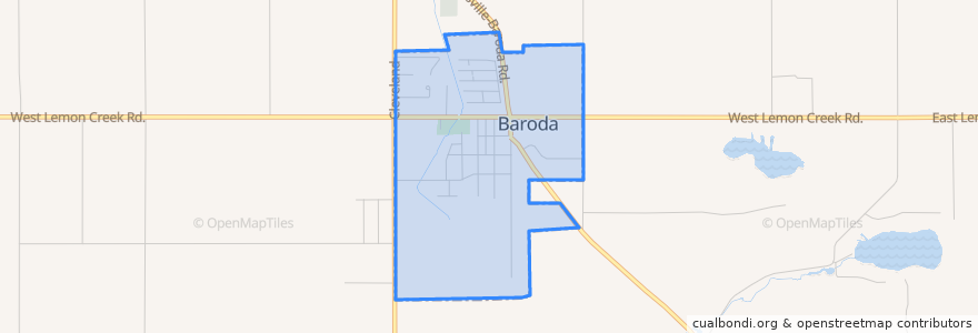 Mapa de ubicacion de Baroda.