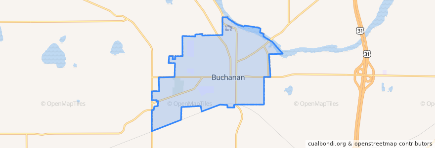 Mapa de ubicacion de Buchanan.