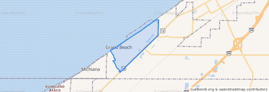 Mapa de ubicacion de Grand Beach.