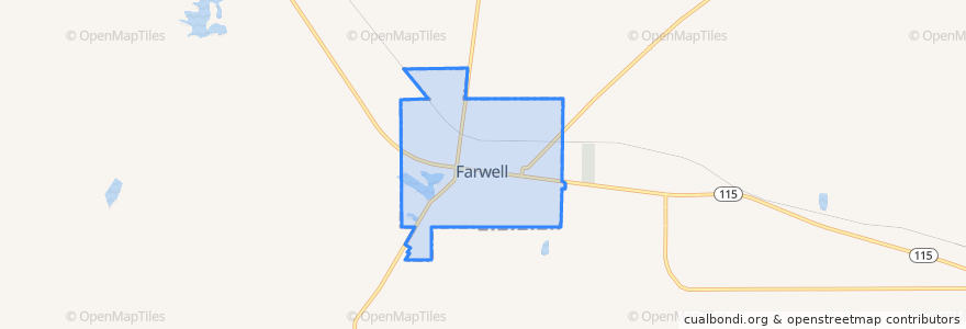 Mapa de ubicacion de Farwell.