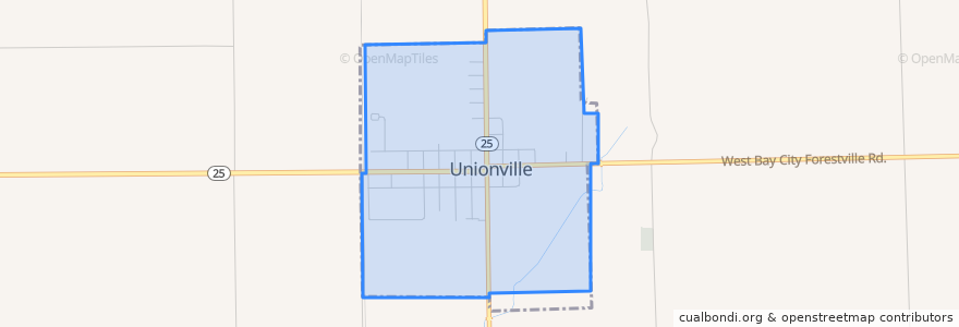 Mapa de ubicacion de Unionville.