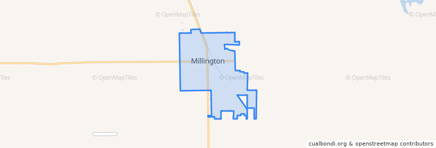 Mapa de ubicacion de Millington.