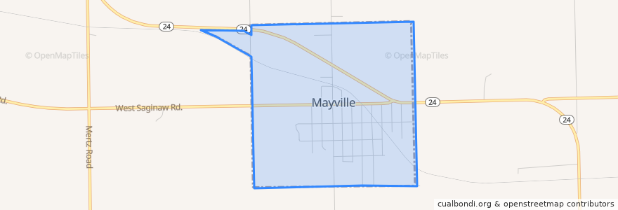 Mapa de ubicacion de Mayville.