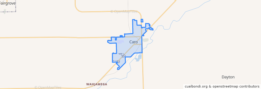 Mapa de ubicacion de Caro.