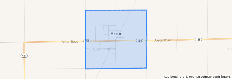 Mapa de ubicacion de Akron.