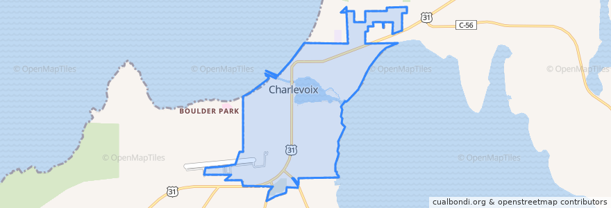 Mapa de ubicacion de Charlevoix.