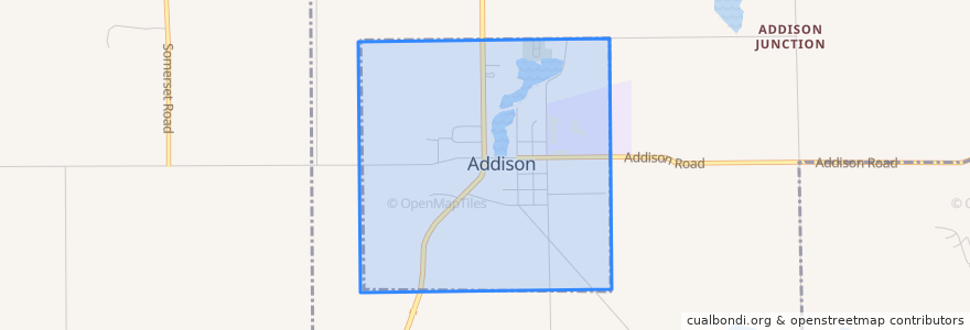 Mapa de ubicacion de Addison.