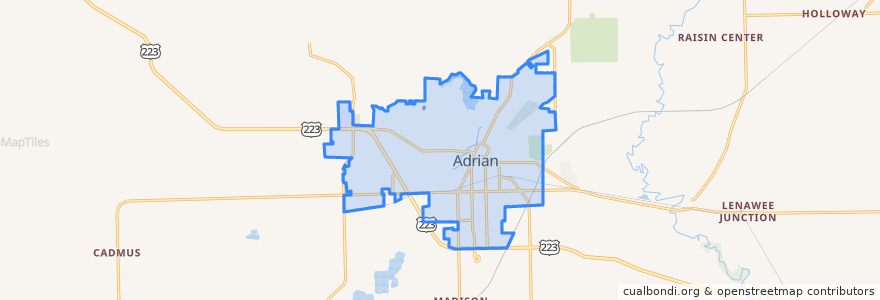 Mapa de ubicacion de Adrian.