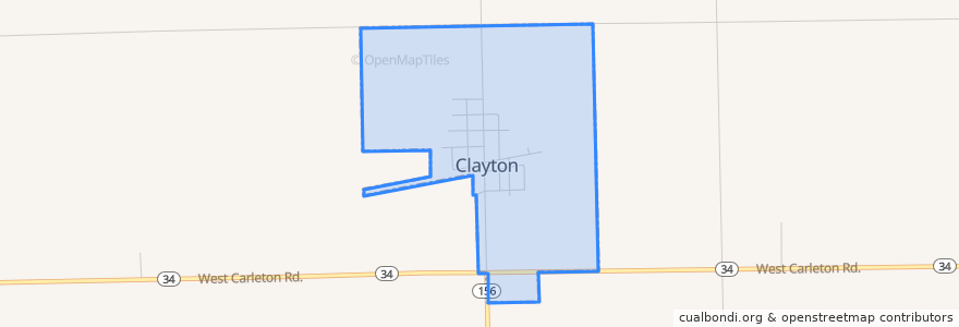 Mapa de ubicacion de Clayton.