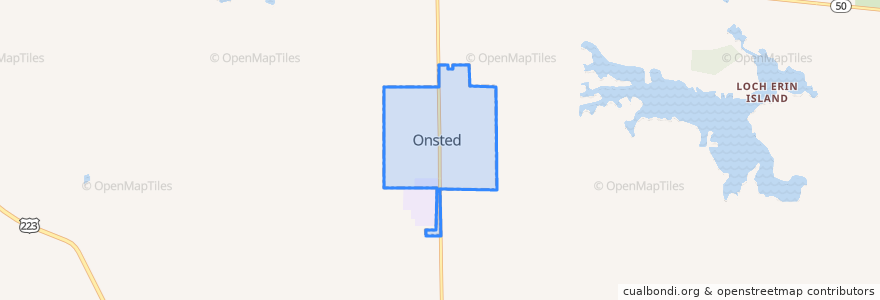 Mapa de ubicacion de Onsted.