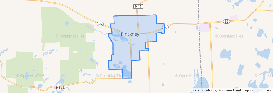 Mapa de ubicacion de Pinckney.