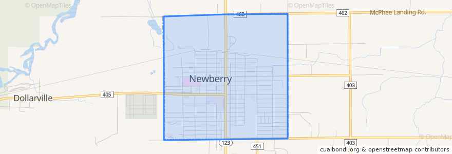 Mapa de ubicacion de Newberry.