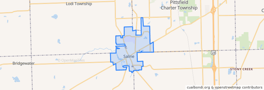 Mapa de ubicacion de Saline.