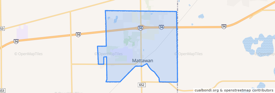 Mapa de ubicacion de Mattawan.