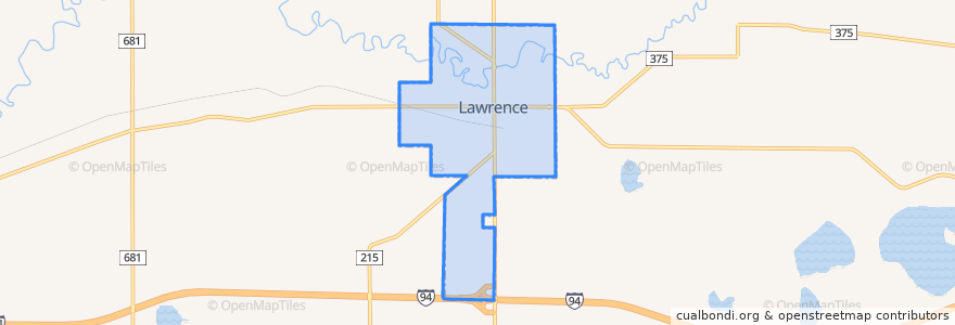 Mapa de ubicacion de Lawrence.