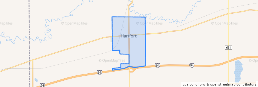 Mapa de ubicacion de Hartford.