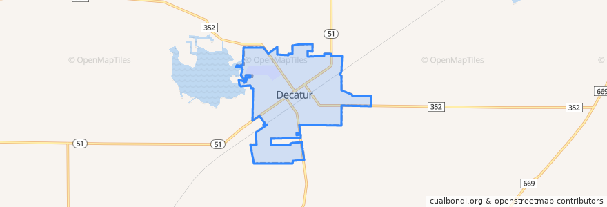 Mapa de ubicacion de Decatur.