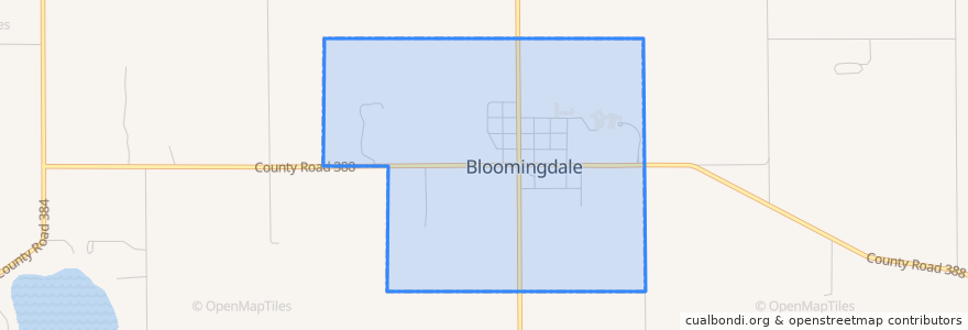 Mapa de ubicacion de Bloomingdale.