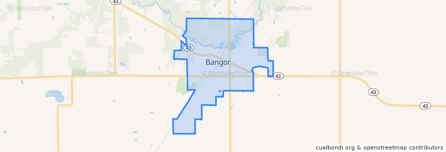 Mapa de ubicacion de Bangor.