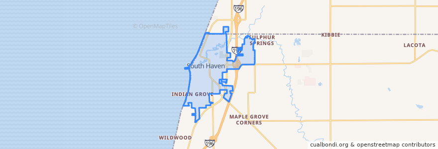 Mapa de ubicacion de South Haven.