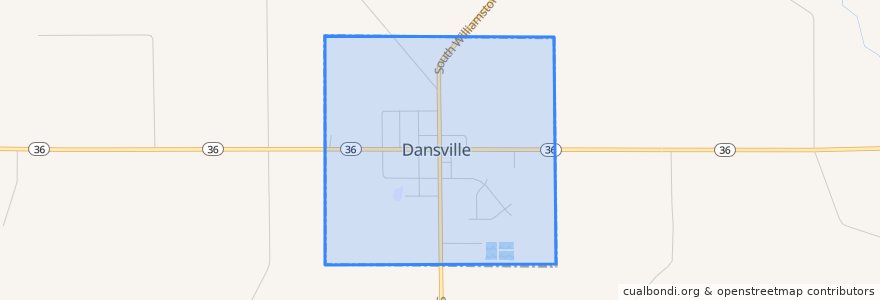 Mapa de ubicacion de Dansville.