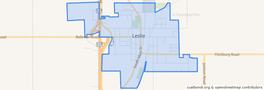 Mapa de ubicacion de Leslie.