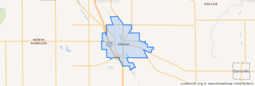 Mapa de ubicacion de Mason.