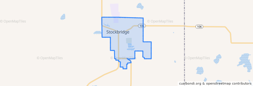 Mapa de ubicacion de Stockbridge.