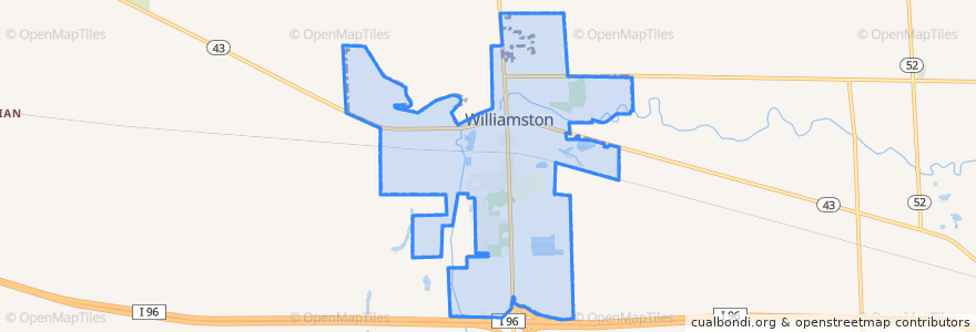 Mapa de ubicacion de Williamston.