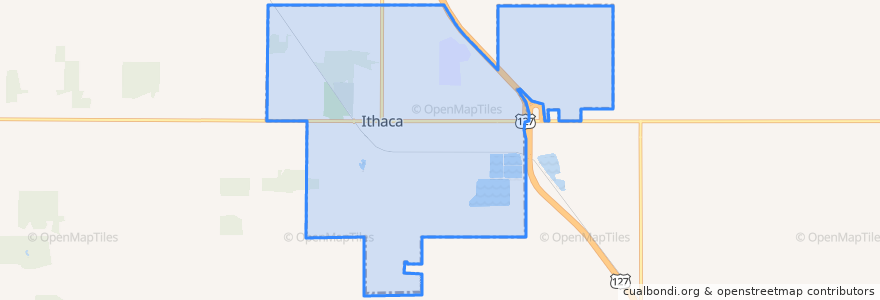 Mapa de ubicacion de Ithaca.