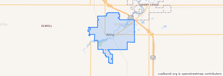 Mapa de ubicacion de Alma.