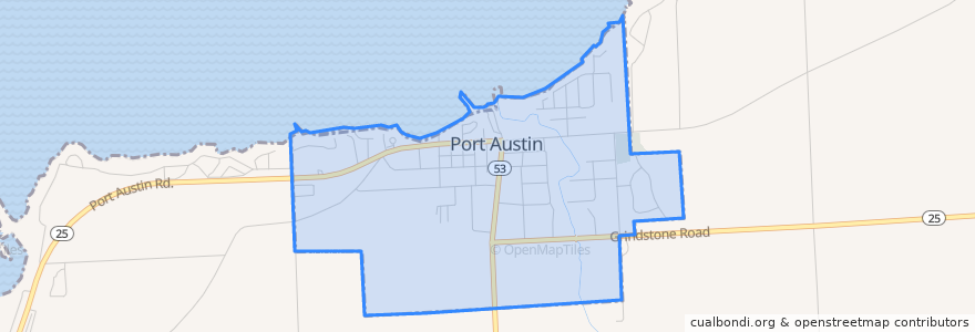 Mapa de ubicacion de Port Austin.