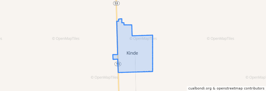 Mapa de ubicacion de Kinde.