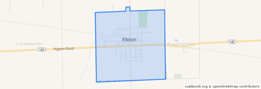 Mapa de ubicacion de Elkton.