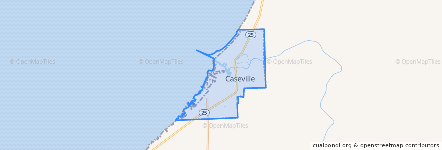 Mapa de ubicacion de Caseville.