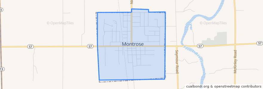 Mapa de ubicacion de Montrose.