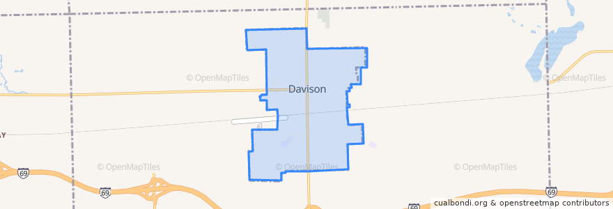 Mapa de ubicacion de Davison.