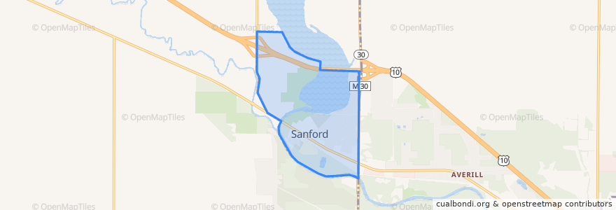 Mapa de ubicacion de Sanford.