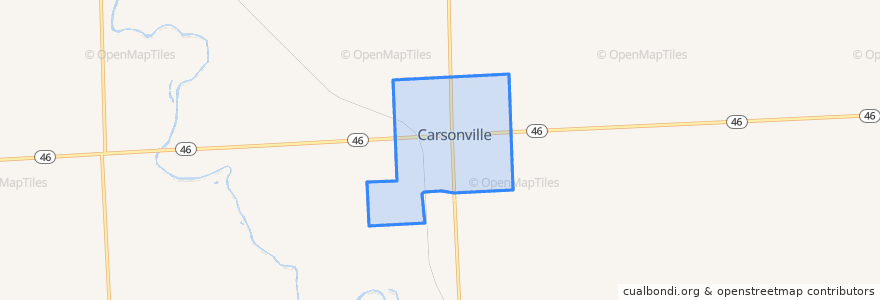 Mapa de ubicacion de Carsonville.