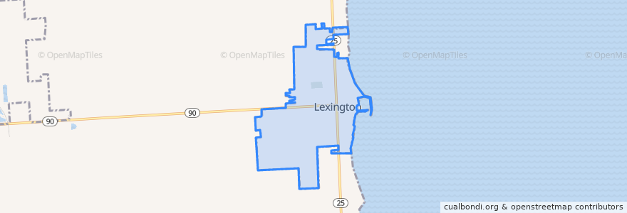 Mapa de ubicacion de Lexington.