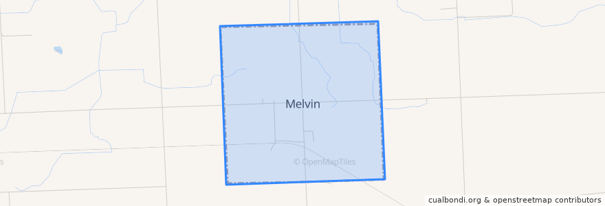 Mapa de ubicacion de Melvin.