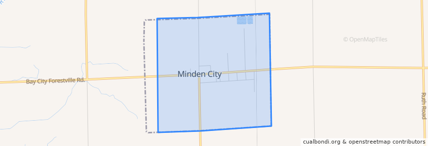 Mapa de ubicacion de Minden City.