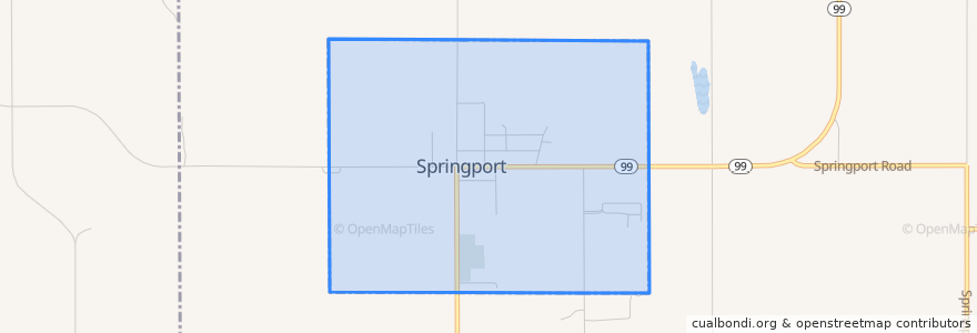 Mapa de ubicacion de Springport.