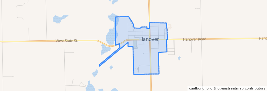 Mapa de ubicacion de Hanover.