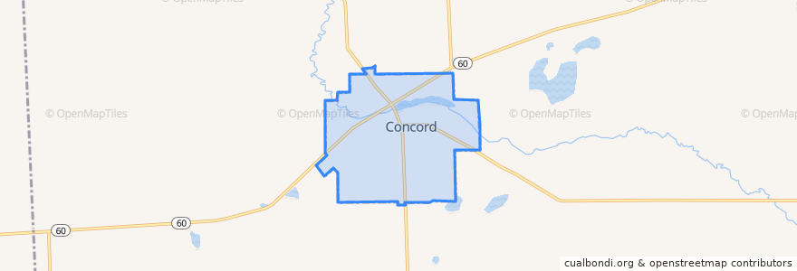 Mapa de ubicacion de Concord.