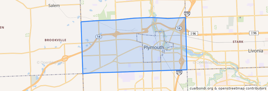 Mapa de ubicacion de Plymouth Township.