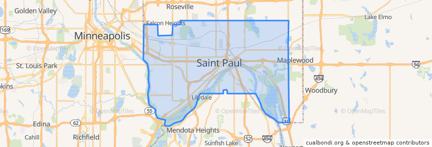 Mapa de ubicacion de St. Paul.