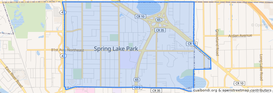 Mapa de ubicacion de Spring Lake Park.