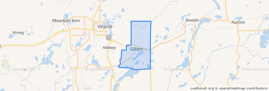 Mapa de ubicacion de Gilbert.